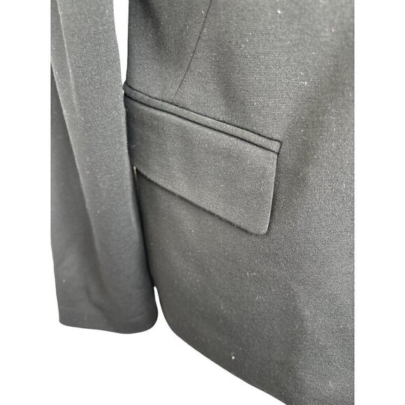 Chico’s Blazer Black Women 12/14 Chico size2 Fully lined Open Front Notch Collar - Picture 2 of 12